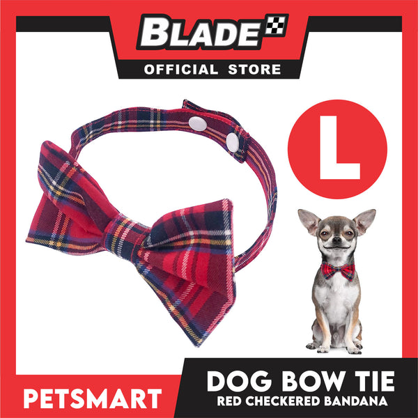 Pet Bow Tie Bandana Checkered Design, Red Color DB-CTN35L (Large) Perfect Fit For Dogs And Cats
