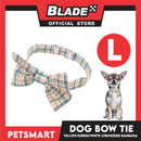 Pet Bow Tie Bandana Checkered Design, Yellow Green White ColorDB-CTN36L (Large) Perfect Fit For Dogs And Cats