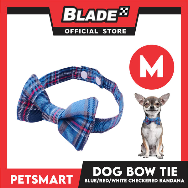 Pet Bow Tie Bandana Checkered Design, Blue Red White Color DB-CTN37M (Medium) Perfect Fit For Dogs And Cats