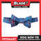 Pet Bow Tie Bandana Checkered Design, Blue Red White Color DB-CTN37L (Large) Perfect Fit For Dogs And Cats