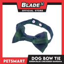 Pet Bow Tie Bandana Checkered Design, Green Blue Color DB-CTN38XS (XS) Perfect Fit For Dogs And Cats