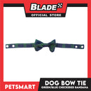 Pet Bow Tie Bandana Checkered Design, Green Blue Color DB-CTN38XS (XS) Perfect Fit For Dogs And Cats