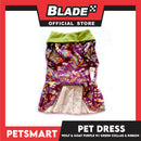 Pet Dress Wolf and Goat Design, Purple with Green Collar and Ribbon Color DG-CTN141S (Small) Perfect Fit For Dogs And Cats