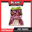 Pet Dress Wolf and Goat Design, Purple with Green Collar and Ribbon Color DG-CTN141M (Medium) Perfect Fit For Dogs And Cats