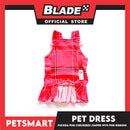 Pet Dress Fuchsia Pink Checkered Jumper with Ribbon Design DG-CTN142S (Small) Perfect Fit For Dogs And Cats