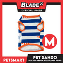 Pet Sando Stripe, Blue Fish Design with Orange Piping Color DG-CTN143M (Medium) Perfect Fit For Dogs And Cats