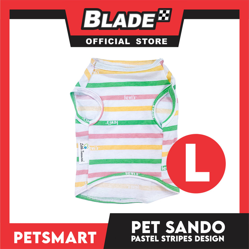 Pet Sando Stripes Design, Pastel Color DG-CTN146L (Large) Perfect Fit For Dogs And Cats