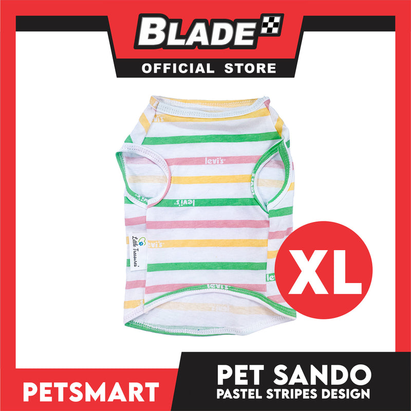 Pet Sando Stripes Design, Pastel Color DG-CTN146XL (XL) Perfect Fit For Dogs And Cats