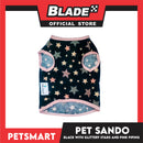 Pet Sando Black with Glittery Stars and Pink Piping Color DG-CTN147M (Medium) Perfect Fit For Dogs And Cats