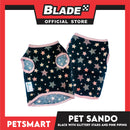Pet Sando Black with Glittery Stars and Pink Piping Color DG-CTN147M (Medium) Perfect Fit For Dogs And Cats