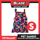 Pet Dress Fruits Design, Navy Blue Color Spaghetti Dress DG-CTN151S (Small) Perfect Fit For Dogs And Cats