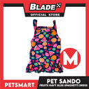 Pet Dress Fruits Design, Navy Blue Color Spaghetti Dress DG-CTN151M (Medium) Perfect Fit For Dogs And Cats