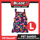 Pet Dress Fruits Design, Navy Blue Color Spaghetti Dress DG-CTN151L (Large) Perfect Fit For Dogs And Cats