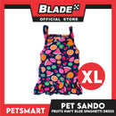 Pet Dress Fruits Design, Navy Blue Color Spaghetti Dress DG-CTN151XL (XL) Perfect Fit For Dogs And Cats