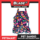 Pet Dress Fruits Design, Navy Blue Color Spaghetti Dress DG-CTN151XL (XL) Perfect Fit For Dogs And Cats