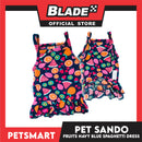 Pet Dress Fruits Design, Navy Blue Color Spaghetti Dress DG-CTN151XL (XL) Perfect Fit For Dogs And Cats