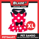 Pet Dress Red with White Polka and Ribbon Design DG-CTN152XL (XL) Perfect Fit For Dogs And Cats