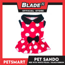 Pet Dress Red with White Polka and Ribbon Design DG-CTN152XL (XL) Perfect Fit For Dogs And Cats