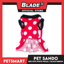 Pet Dress Red with White Polka and Ribbon Design DG-CTN152XL (XL) Perfect Fit For Dogs And Cats