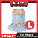 Pet Dress Light Blue Daisy Flower with Yellow Collar and Ribbon Design DG-CTN154L (Large) Perfect Fit For Dogs And Cats