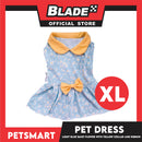 Pet Dress Light Blue Daisy Flower with Yellow Collar and Ribbon Design DG-CTN154XL (XL) Perfect Fit For Dogs And Cats