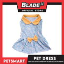 Pet Dress Light Blue Daisy Flower with Yellow Collar and Ribbon Design DG-CTN154XL (XL) Perfect Fit For Dogs And Cats