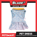 Pet Dress Light Blue Daisy Flower with Yellow Collar and Ribbon Design DG-CTN154XL (XL) Perfect Fit For Dogs And Cats