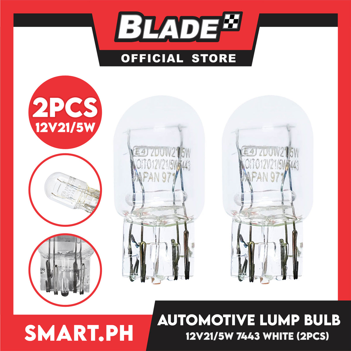 2pcs Halogen Automotive Car Lamp Bulb T20 12V 21/5W (7443) (White) Dual Contact, Car Light Indicator Reversing Light Bulb Stop Light Rear Turn Signal