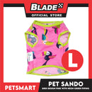 Pet Sando Parrot Bird Design, Pink with Neon Green Piping Color DG-CTN148L (Large) Perfect Fit For Dogs And Cats