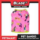 Pet Sando Parrot Bird Design, Pink with Neon Green Piping Color DG-CTN148XL (XL) Perfect Fit For Dogs And Cats