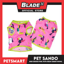 Pet Sando Parrot Bird Design, Pink with Neon Green Piping Color DG-CTN148XL (XL) Perfect Fit For Dogs And Cats