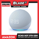 Amazon Echo Dot 5th Gen Smart Speaker with Digital Clock and Alexa (Cloud Blue)