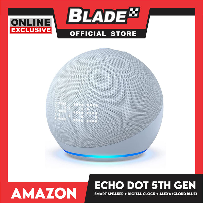 Echo Dot (5th Gen) Smart Speaker with Clock & Alexa - Cloud Blue