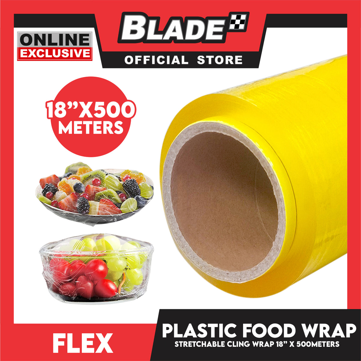 Flex Food Wrap 18inches x 500meters Cling Wrap Plastic Food Wrap and BPA Free Plastic Wrap GEN110