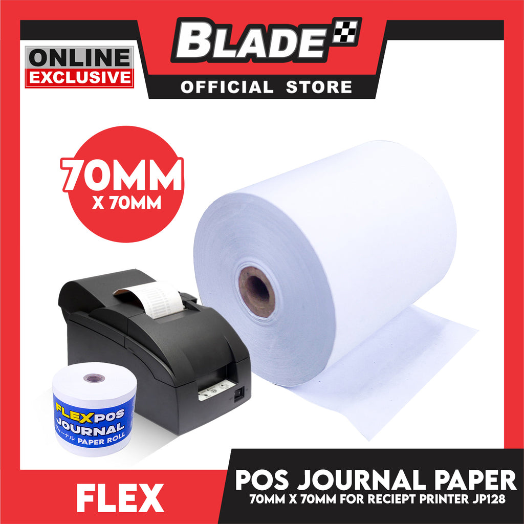Flex POS Journal Roll Paper JP128 70MM x 70MM Cash Register POS Receip ...