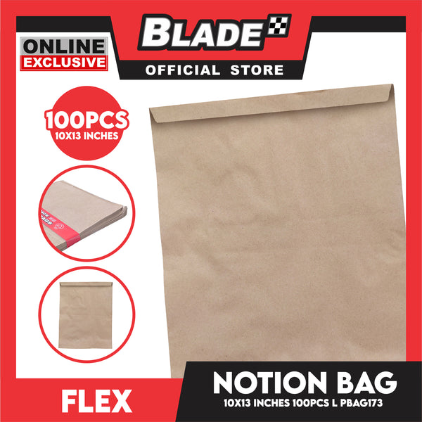 Flex Notion Bag Flat Bottom Large 100pcs 10x13 inches PBAG173 Kraft Paper Bag
