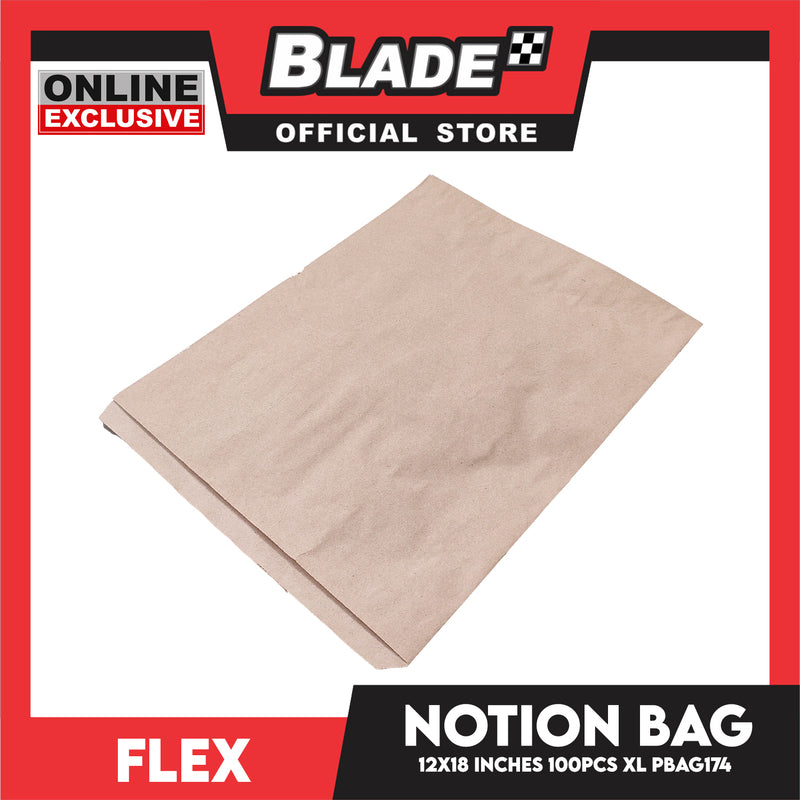 Flex Notion Bag Flat Bottom 100pcs XL 12x18 inches PBAG174 Kraft Paper Bag