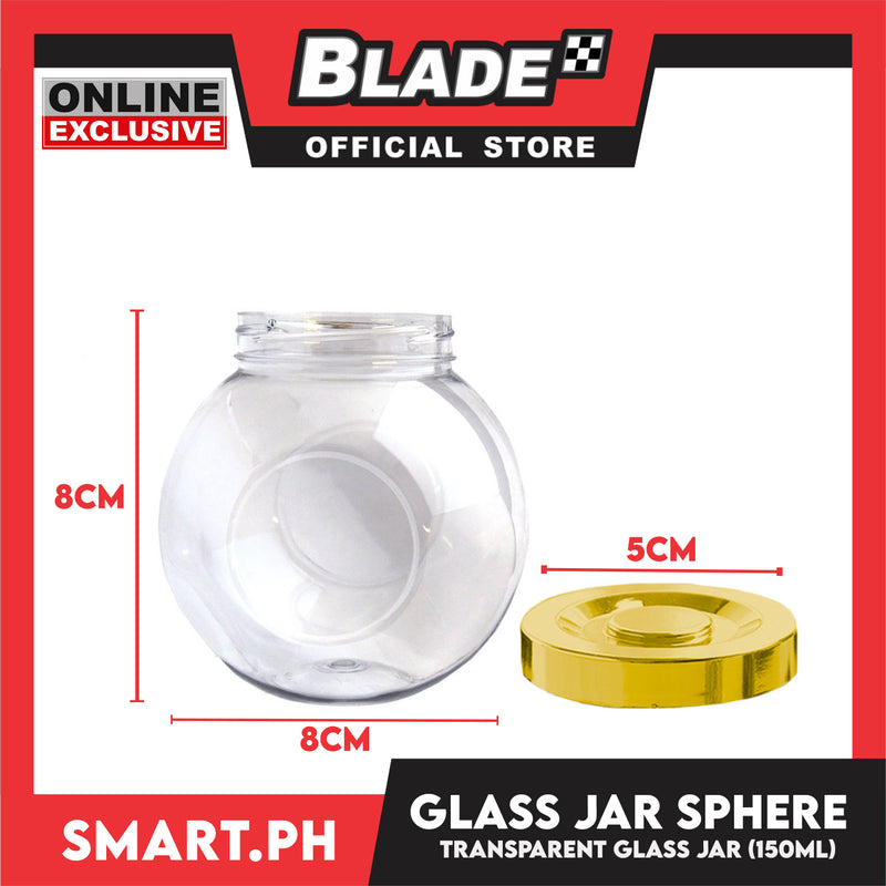 Sphere Shape Container Glass Jar Container with Lid, Sphere Design 150ml Kitchen Canisters fo ...