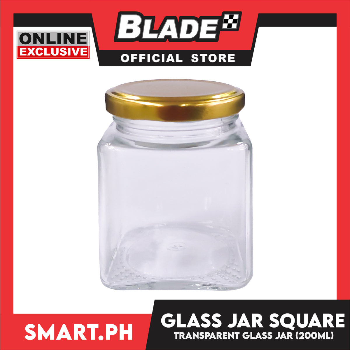 Glass Jar Container with Lid, Square Design 200ml Kitchen Canisters for Coffee, Sugar, Spice and etc.