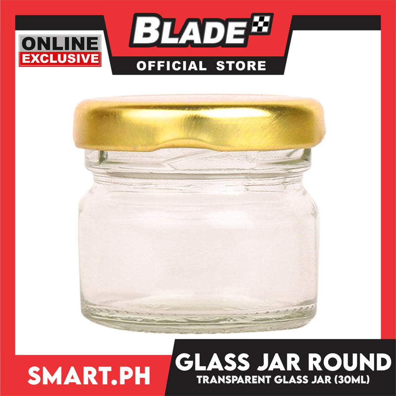 Glass Jar Container with Lid, Round Design 30ml Kitchen Canisters for Coffee, Sugar, Spice and etc.