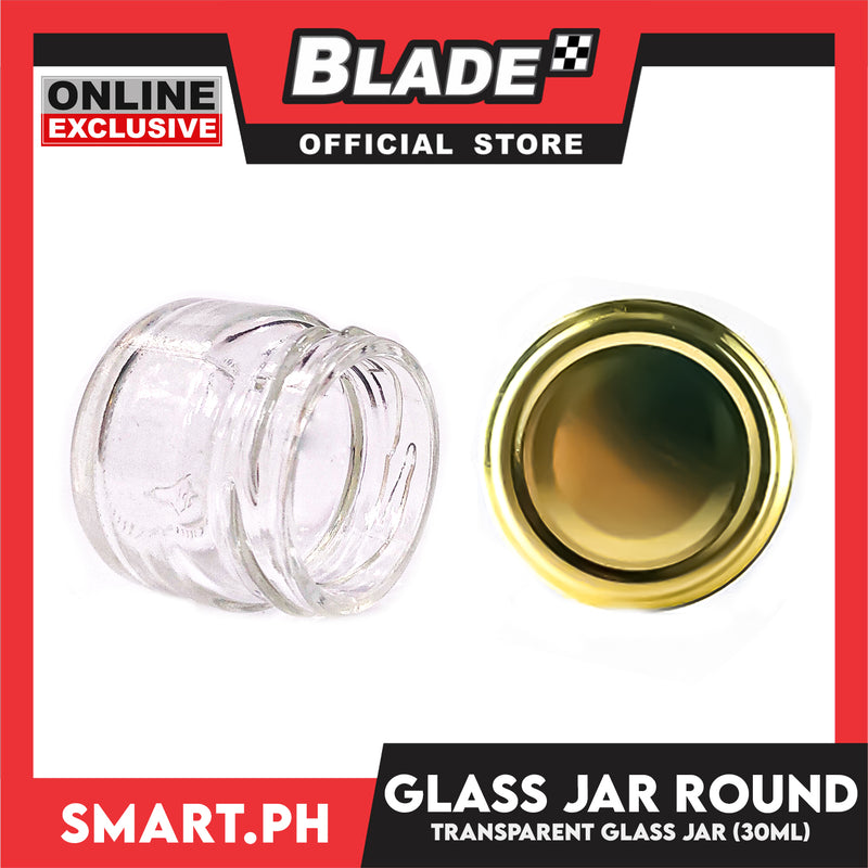 Glass Jar Container with Lid, Round Design 30ml Kitchen Canisters for Coffee, Sugar, Spice and etc.