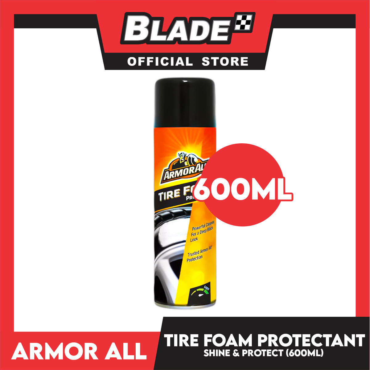 Armor All Tire Foam Protectant 600ml One Easy Step To Clean, Shine and Protect Your Tyres