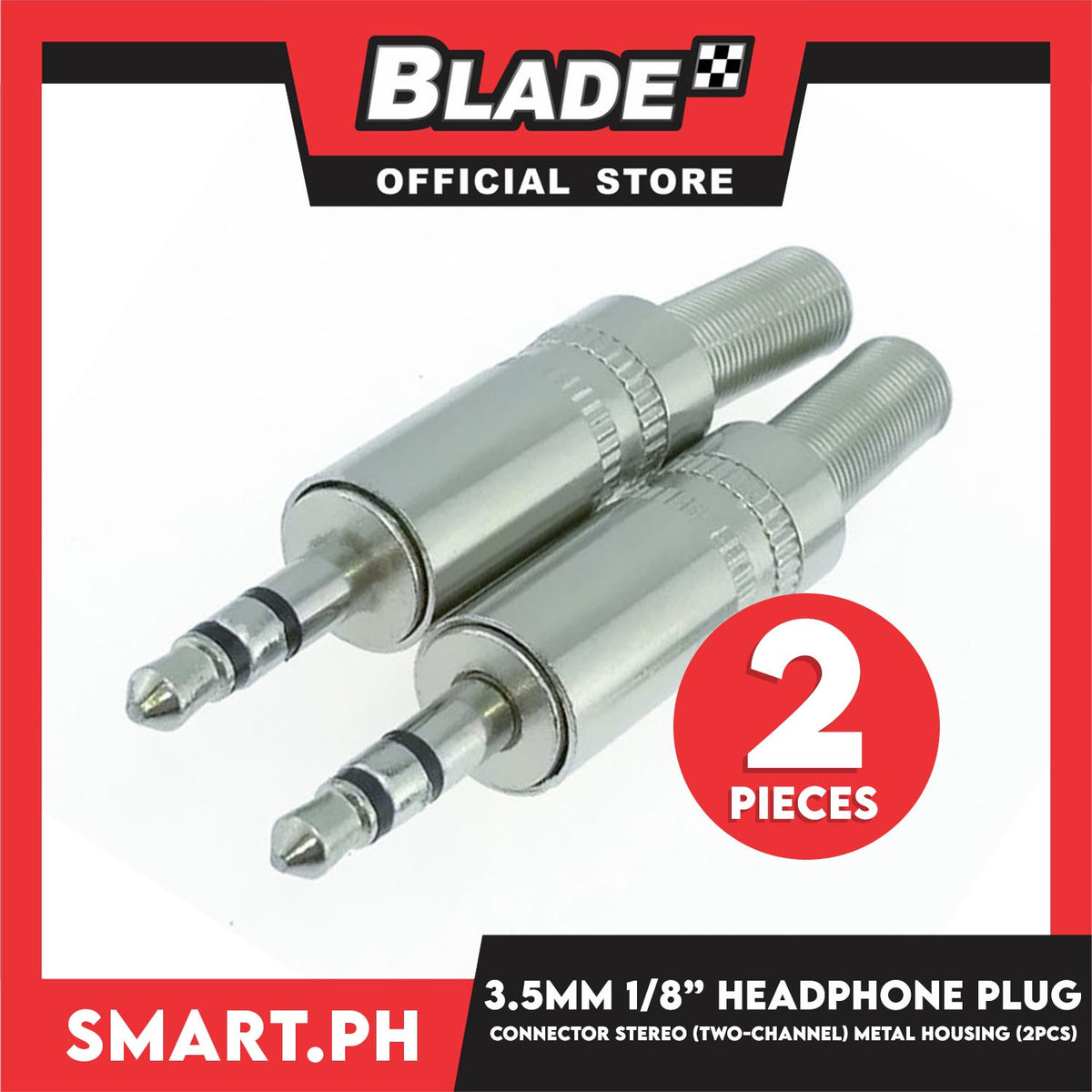 2pcs Connector Plug 3.5mm 1/8' ' Male, Headphone Plug, Connector Stereo (Two Channel) Audio Jack Connector Metal Housing Spring Wire Protection