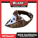 Dog Bandana, Checkered Brown Tuxedo Design Bandana DB-CTN44S (Small) Soft and Comfortable Pet Bandana