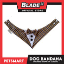 Dog Bandana, Checkered Brown Tuxedo Design Bandana DB-CTN44S (Small) Soft and Comfortable Pet Bandana
