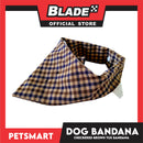 Dog Bandana, Checkered Brown Tuxedo Design Bandana DB-CTN44L (Large) Soft and Comfortable Pet Bandana