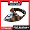 Dog Bandana, Checkered Brown Tuxedo Design Bandana DB-CTN44XL (XL) Soft and Comfortable Pet Bandana