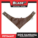 Dog Bandana, Checkered Brown Tuxedo Design Bandana DB-CTN44XL (XL) Soft and Comfortable Pet Bandana