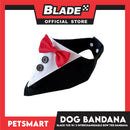 Dog Bandana, Black Tuxedo with 3 Interchangeable Bow Ties DB-CTN45XS (XS) Soft and Comfortable Pet Bandana