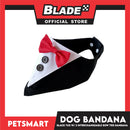Dog Bandana, Black Tuxedo with 3 Interchangeable Bow Ties DB-CTN45XL (XL) Soft and Comfortable Pet Bandana